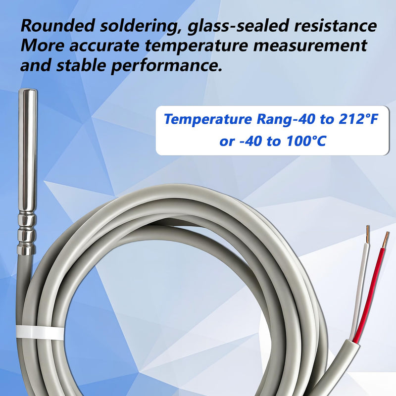 A99BB-200C Temperature Sensor Temperature Probe, -40 to 212 Degree F Temperature Range,Electronic Temperature Controller Extension Cable