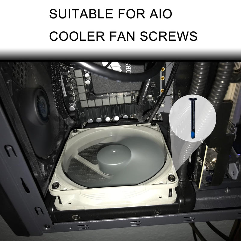 Pc Screws Kit, Pc Fan Screws and AIO Cooler Fan Screws, for 60mm 80mm 90mm 92mm 120mm 140mm 240mm 360mm Radiator Computer Screws (30mm UNC 6-32 30PCS / M5x10mm 50PCS)