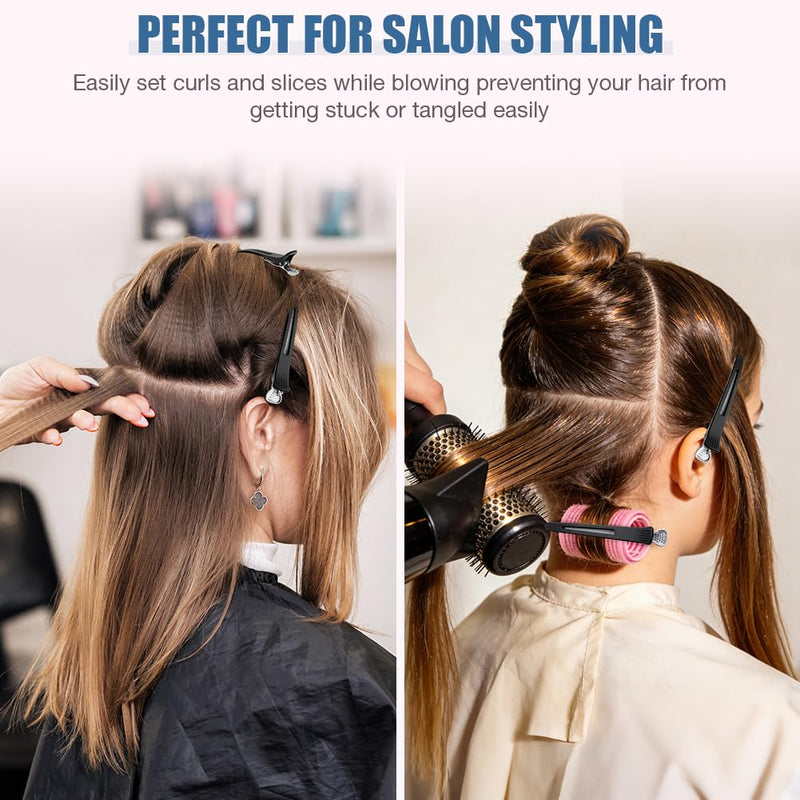 6PCS Professional Hair Clips for Styling Sectioning, Anti-Slip Sectioning Hair Clips, No-Trace hair Sectioning clips, Salon and Home Hairs Roller Clip for Women, Men, Hairdresser (Black) #A 6PCS Black