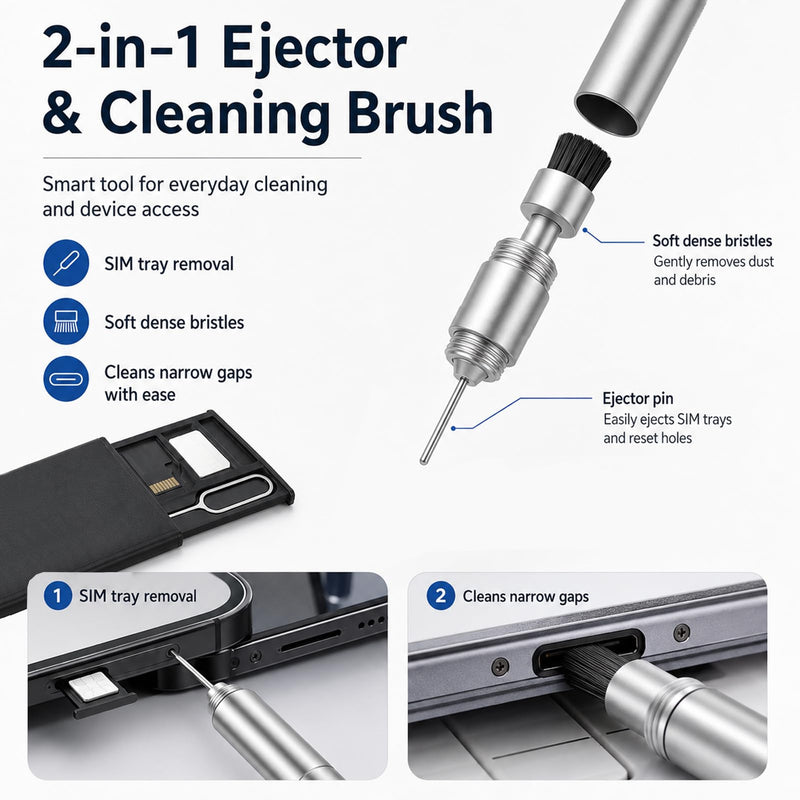 SIM Card Removal Tool & Holder 2 in 1 Eject Pin with Storage Case | Stainless Steel Pin, Compact Card Holder, Secure Storage, Travel-Friendly Design