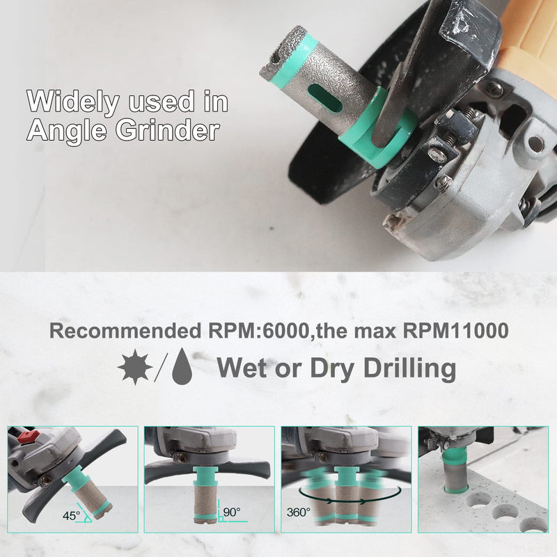 Diamond Core Drill Bits Milling Bits- 3 Inch with 5/8"-11 Thread Tile Hole Saw Cutter Dry Drilling Grinding for Porcelain Ceramic Tile Granite Marble Stone 75mm 3"(75mm)