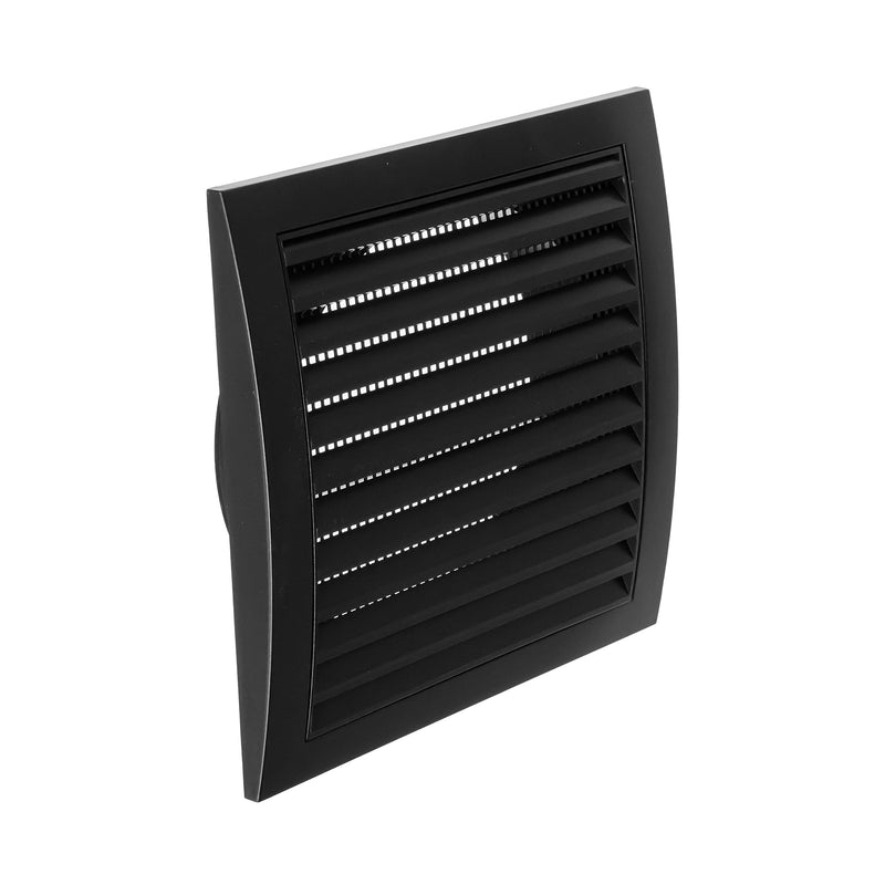 Repa Market 6 Inch Anthracite Dryer Vent Hood/Duct Cover for Walls or Ceiling/ABS Plastic Louvered Air Grille with Built-In Mesh Screen/Exhaust and Dryer Vent Covers for Indoor & Outdoor Use Anthracite w/Flange