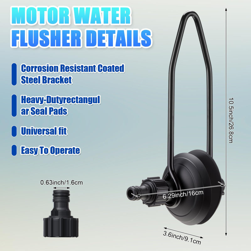 Threlaco 3 Pcs Summer Outboard Motor Flusher, Lower Unit Oil Pump and Fluid Extractor Set Double Sided Boat Ear Muffs Engine Motor Flusher Fluid Pump for Most Marine Outboard Motors Round