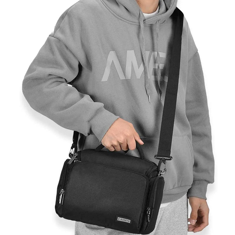 CADeN Camera Shoulder Crossbody Bag Case Compatible for Nikon, Canon, Sony SLR/DSLR Mirrorless Cameras and Lenses Waterproof(1.0 M, Black) 1.0 M