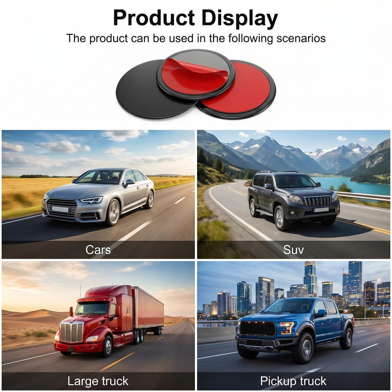 3 Pcs Dashboard Pad, Phone Suction Pads 3.15" Dashboards Adhesive for Car Mount Dash Mount Dash Sticky Pad for Car Dashboard GPS Suction Mounts Camera Phone Holder