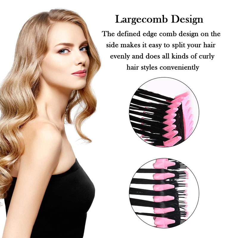 Curly Hair Brush,Eastrise Detangle Hair Brush,Easy Detangling Vented Hair Styling Comb for Salons, For Combing and Shaping Men's and Women's Curls to Reduce Pulling and Curl Separation(Purple) Purple