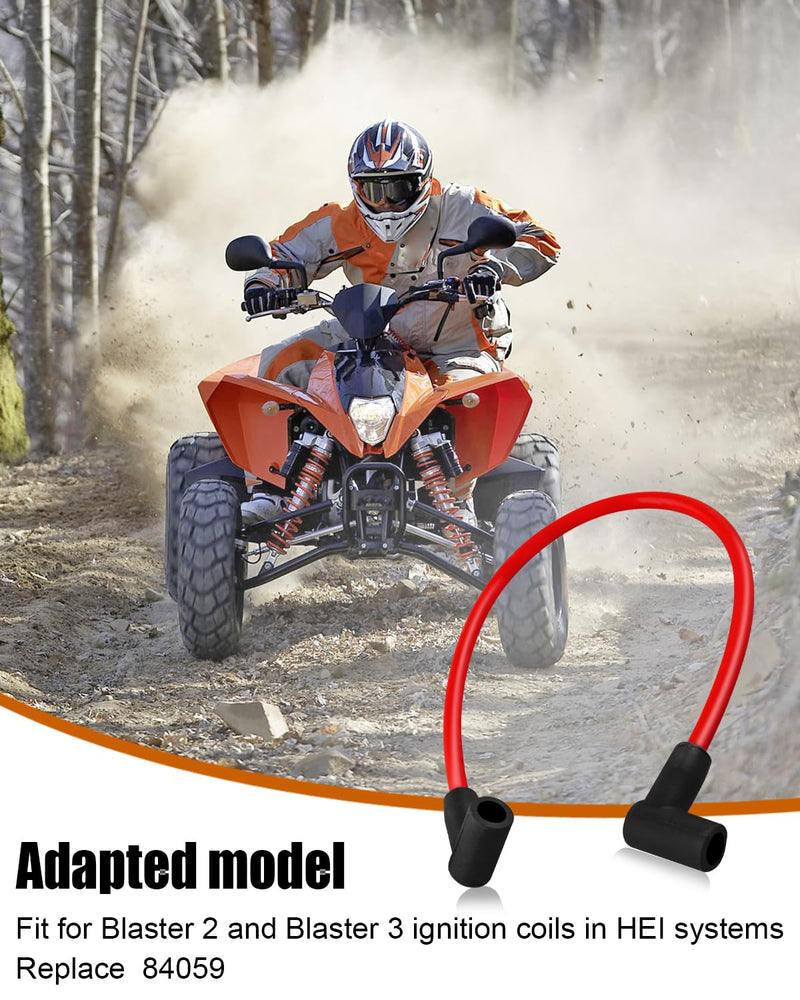 84059 18 Inch 8.5mm Ignition Coil Wire Fit for HEI Style Terminal, Red 90° Sheath