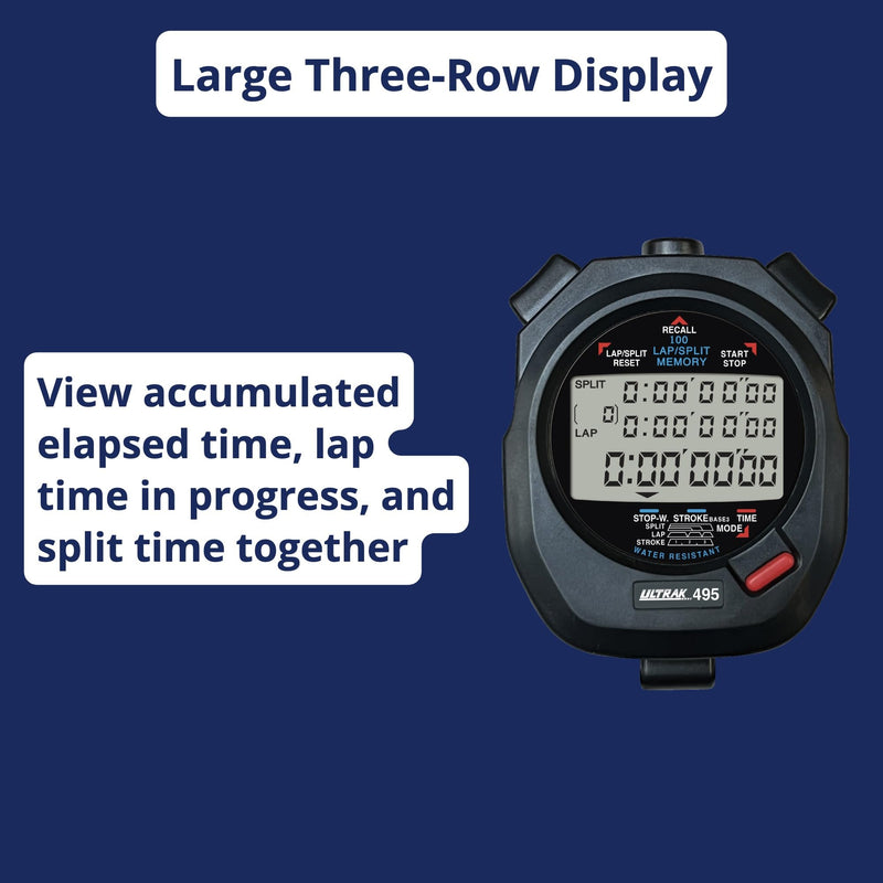 Ultrak 100 Lap Memory Timer, Black