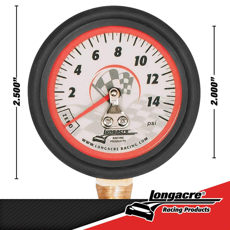 Longacre 52-52034 0-15 PSI Tire Pressure Gauge, 2 Inch