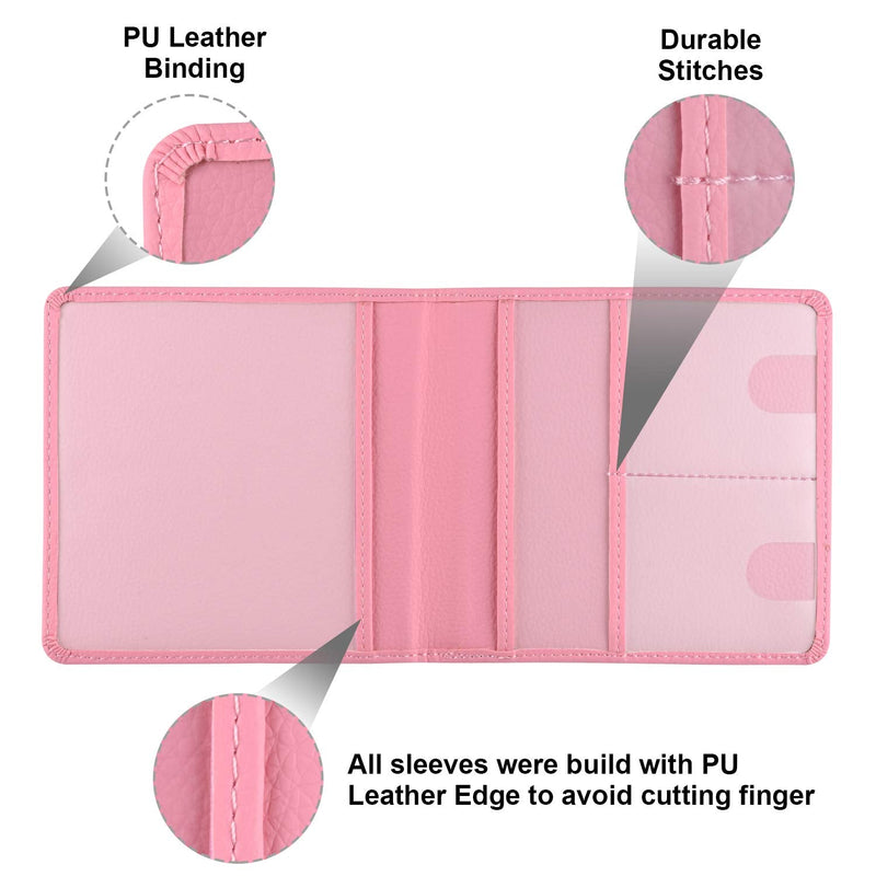 Cacturism Car Registration and Insurance Holder, Vehicle Glove Box Car Organizer，Women Interior Car Accessories Case for Cards, Essential Document, Driver License, Pink