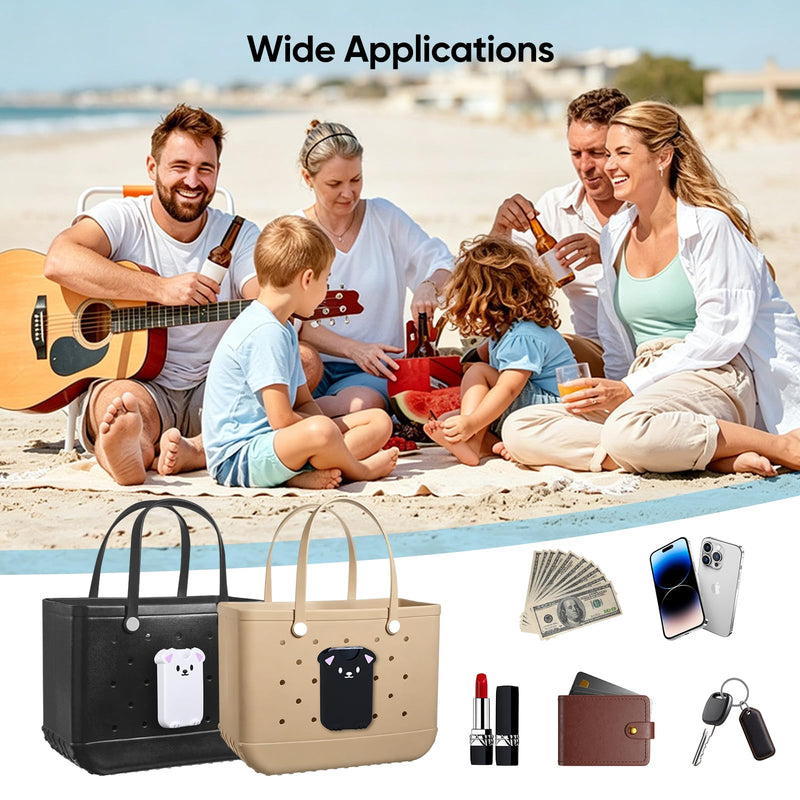 Phone Holder for Bogg Bags Beach Tote,Crossbody Phone Pouch Sleeve Case Bag | Universal, Detachable Lanyard Strap, Cute Dog, Simple Modern Silicone Holster, Women Daily Use Girls Beach Travel Organize