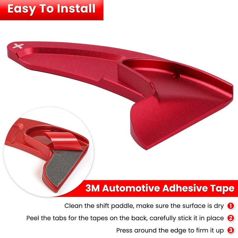 Steering Wheel Shift Paddle Extended Shifter Trim Cover for Dodge Challenger Charger Durango RT & Scat Pack 2015-2024, for Jeep Grand Cherokee 2014-2020 Interior Decoration Accessories (Red 2PCS) Red