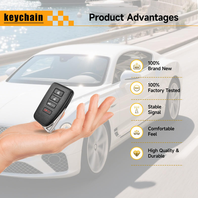 Smart Key Fob Replacement Fits for Lexus RX350 RX350L RX450H RX450HL NX200T NX300H LX570 2020 2021 RX450 2020-2022 Car Keyless Entry Remote HYQ14FLB 315MHz