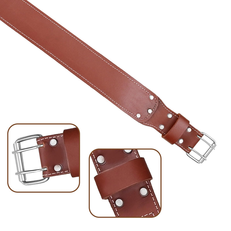 Leather tool belt for men grain leather work belts | 3 inch carpenter constaraction belt multipurpose along with foam padded tool belt 34" to 49" Maroon 302 Standard