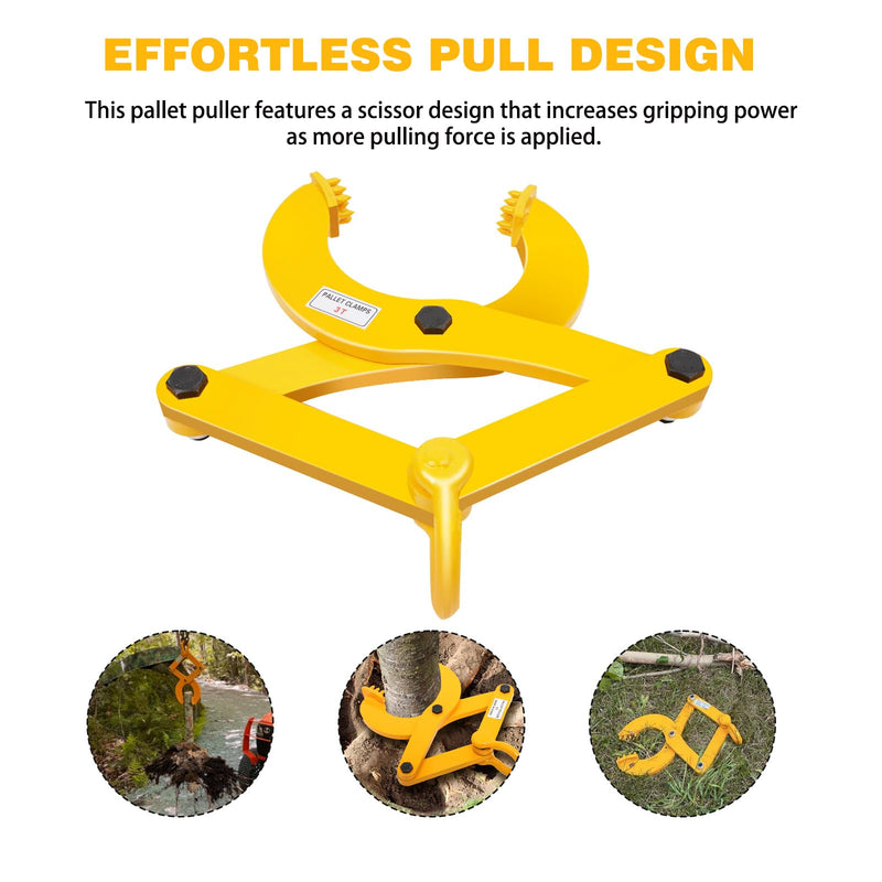 Pallet Puller,3T/6600 LBS Capacity Pallet Jack Puller,Heavy Duty Single Scissor Clamp for Forklift Chain,Pulling Pallets,6.7 Inch Jaw Opening 3T/6600 LBS