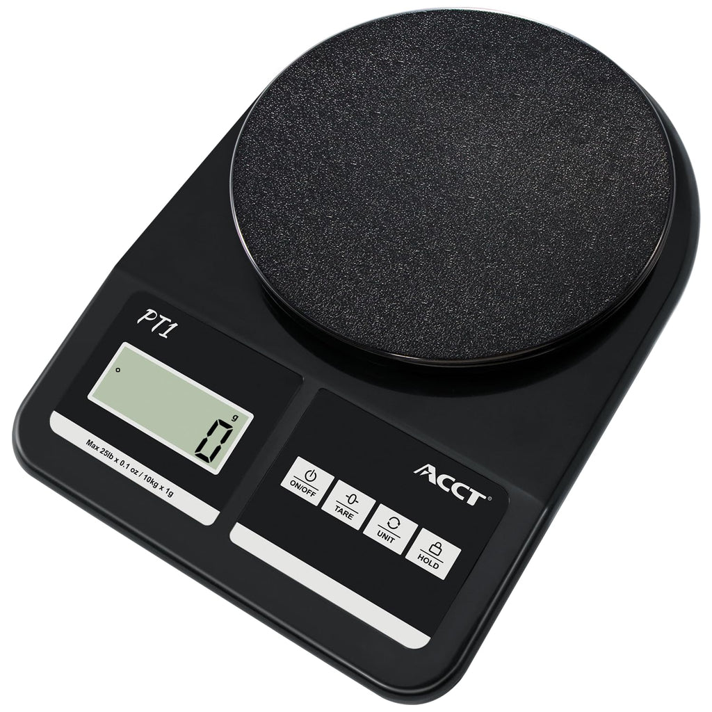 ACCT Postal Scale, 25lb-0.1oz High Accuracy, Shipping Scale for Office/Small Business/Mail/Envelope, 5 Units, Hold Function, Postage Scale with battery