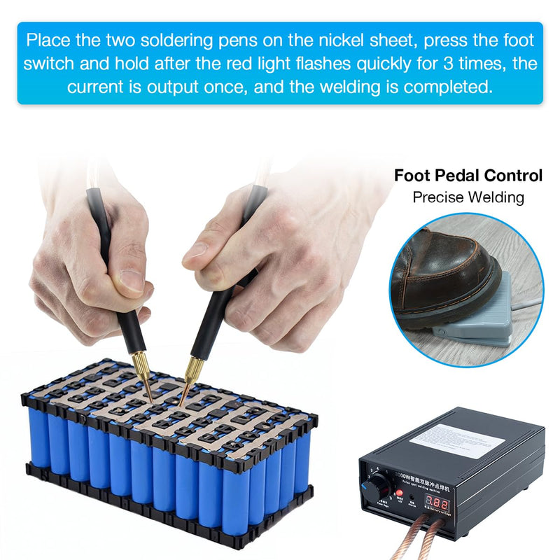 Hosyond 8000W Handheld Battery Spot Welder, Portable DIY Welding Machine, High-Power Spot Welder with Nickel Strip for 18650 Lithium Batteries