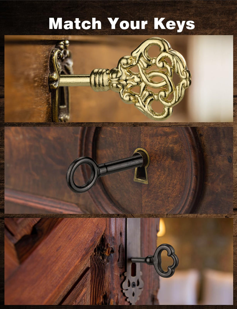 Mellbree Skeleton Key Set, 26-Key Universal Replacement Skeleton Keys Kit for Antique Dresser, Chinese Cabinet, Antique Furniture and Old Style Cabinets or Doors, Collectible Gift 0.6-2.6 inches