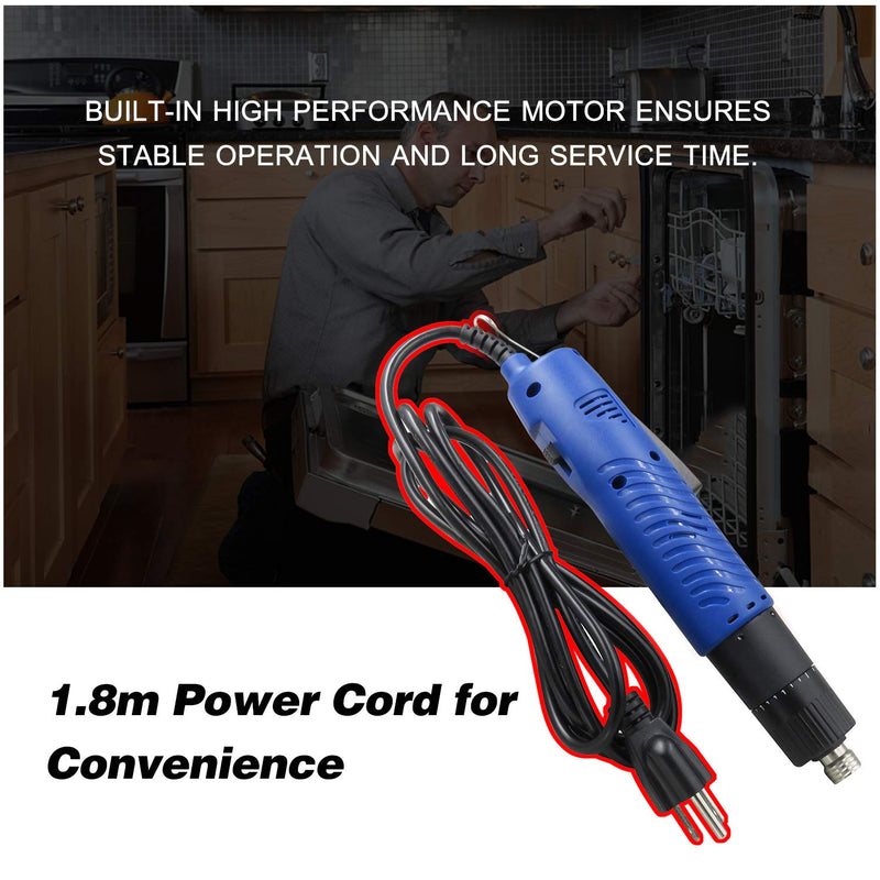 AC 110V Electric Screwdriver Handheld Corded Electric Screw Driver Adjustable Torque 1/4-in Screw Bit Diameter Repair Tool