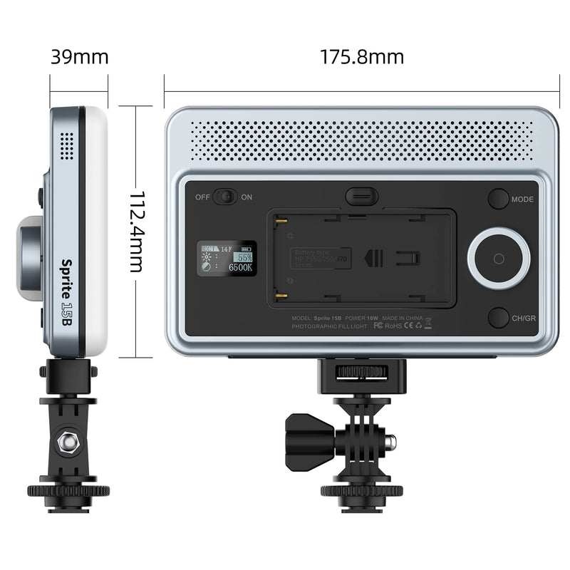 VILTROX 18W 2800K-6800K CRI 95+ On Camera LED Panel Video Light, 1800LUM Smartphone Control LED Key Light, Dimmable Photography Fill-in Lamp 10 Lighting Effects for Photography YouTube Tiktok 18W CCT & Bluetooth