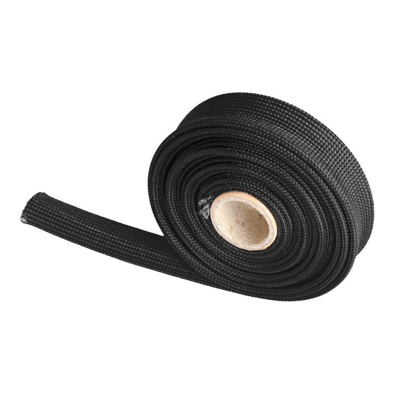 Heat Hose Fiberglass Wrap Shield Sleeve- 1/2" ID x 10'Black Adjustable Hose Heat Shield Spark Plug Wire fuel line Roll For Car Wire Loom cable Brake Line Cable Black