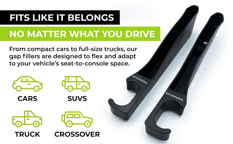 Car Seat Gap Filler Organizer with Bonus Interior Cleaning Brush- Universal in Between Seat Catcher for Cars,Trucks,SUV- Car Seat Gap Plug Storage Slot- Custom Seat Gapster- Car Seat Gap Filler Strip
