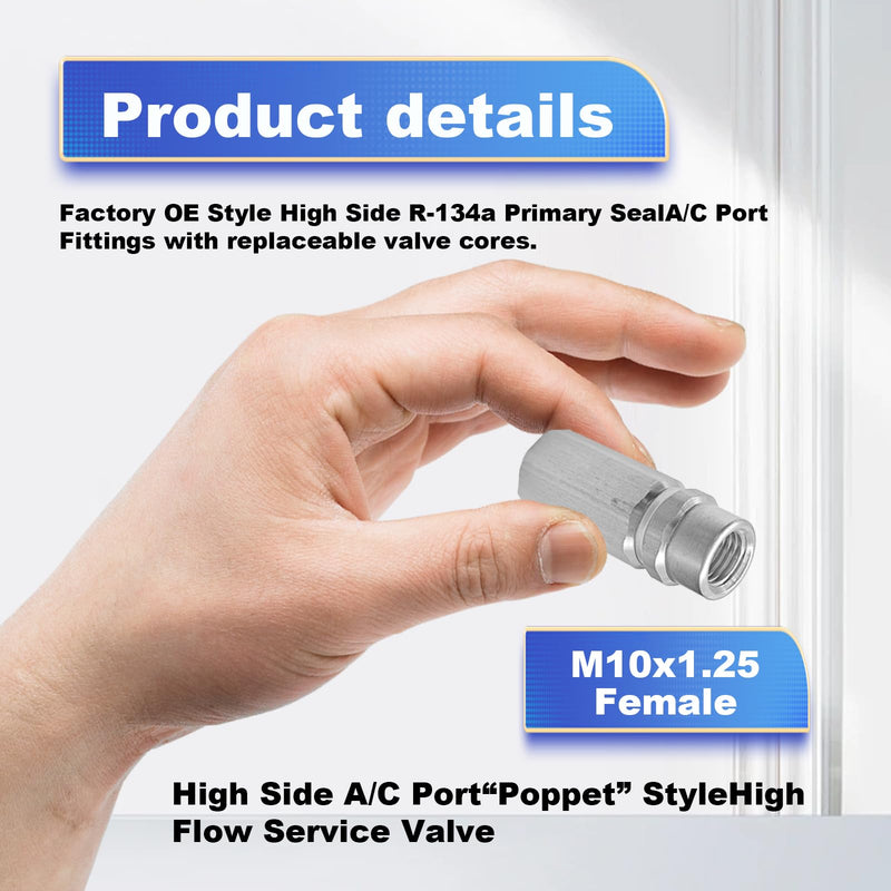 Air Conditioning Valve Core Kit for R12 or R134a | Teflon Seal Refrigeration A/C Air Conditioning Service Valve Car & HVAC AC Charging Port Seal Caps Kit (A/C System Cap & Valve Seal Kits)