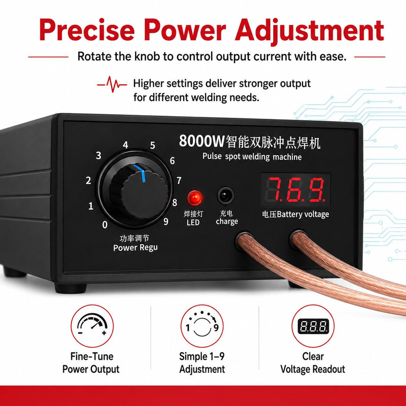 8000W Spot Welder,Handheld Spot Welder,Portable Spot Welder Machine DIY Kit,High Power Handheld Spot Welding Machine,with nickel strip and spot welding pen,for 18650 Battery Pack Welding Tools
