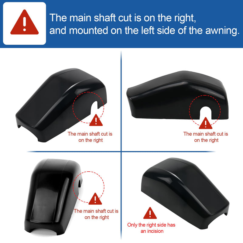 Rv Awning Cover 643923 Repalcement for Lippert RV Awning Replacement Parts, Regal Head Motor Cover Idler Front for Lippert Solera Comapitible with Lippert Components RV Awning, Black