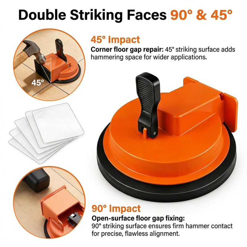 Floor Gap Fixer Tool, Floor Gap Tool(Vacuum Suction Cup & 5 PCS Sticky Pads), Heavy Duty Plank Grabber for Flooring Gap Repair Tool 1