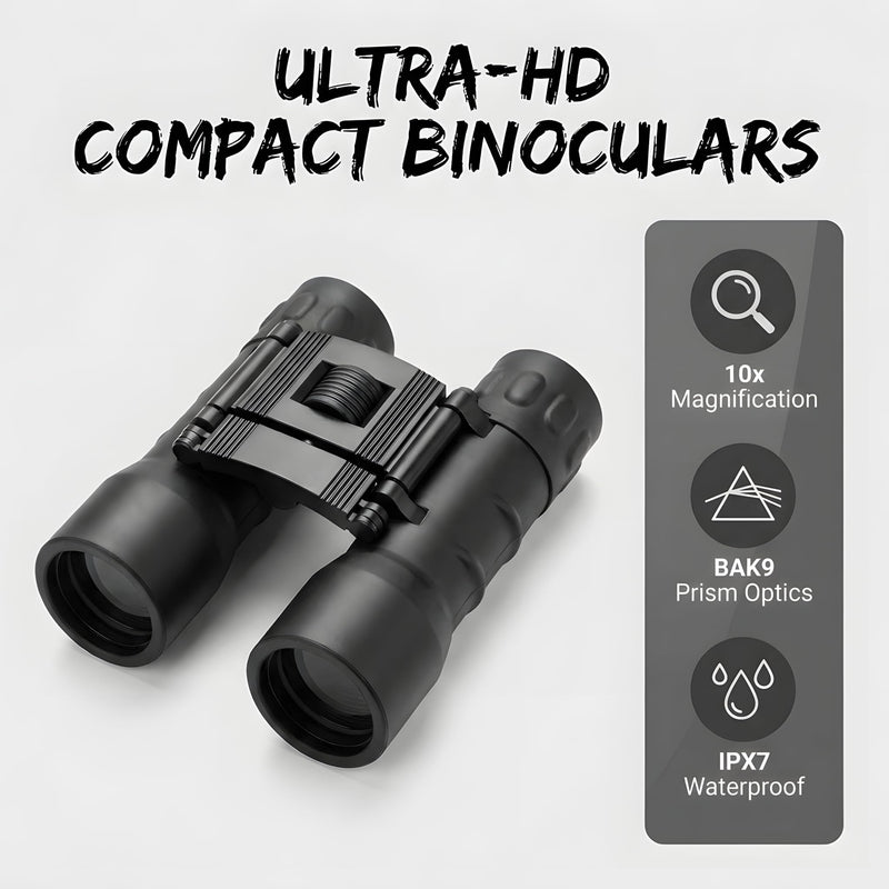Compact 10x32 Waterproof Binoculars, Shockproof, Fogproof, 10X Magnification, Bak9 Prism, Multi-Coated Lenses for Kids and Teens to Travel Nature Watching Travel and Sports