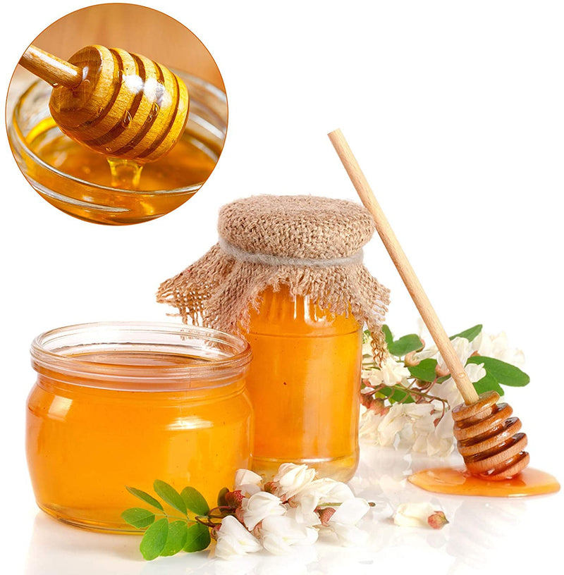 101 PCS Honey Sticks Dipper, 3 Inch Mini Wooden Honeycomb Sticks, Small Honey Stirrer Stick, Honey Sticks for Honey Jar Dispense Drizzle Honey and Wedding Party Favors Gift 101PCS(3 Inch)