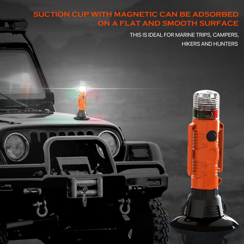 GOODSMANN Flashlight All Round Signal Light for Boat Kayak with Suction Cup & Magnetic Base