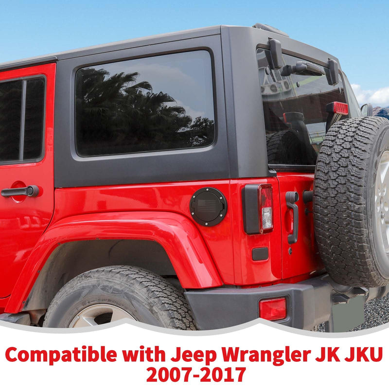 RT-TCZ Fuel Filler Door Gas Tank Cap Cover Accessories for 2007-2017 Jeep Wrangler JK & Unlimited Sport Rubicon Sahara (US Flag) US Flag