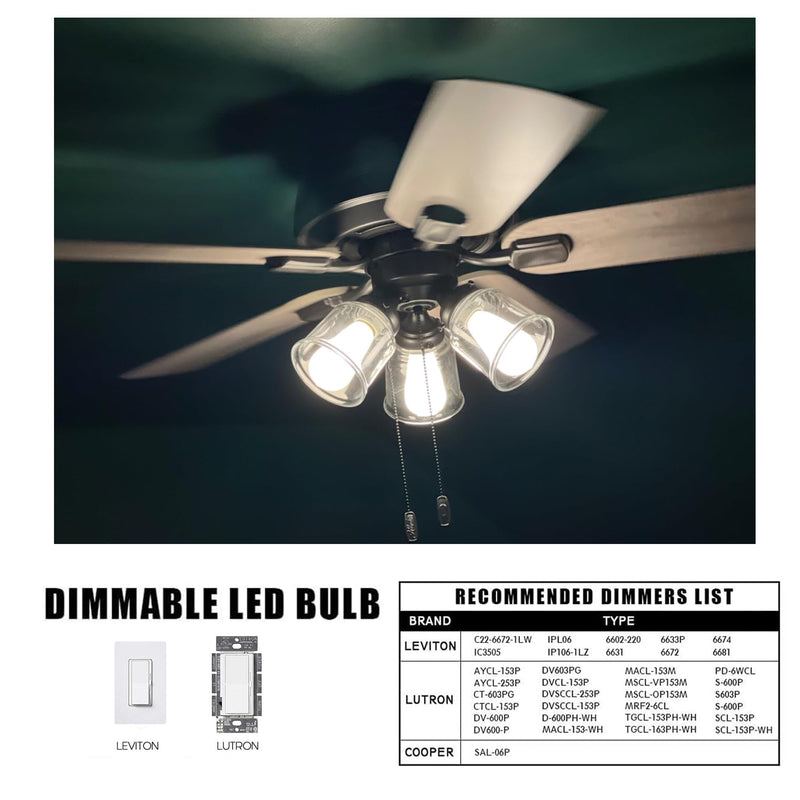 E26 Frosted LED Edison Bulbs, 6W Equivalent 60W,600LM,AC120V, Soft White 3000K,ST58 Dimmable Antique LED Filament Bulbs with 90+ CRI, Pack of 6 (6W=60W Soft White) 6w-3000k-6p
