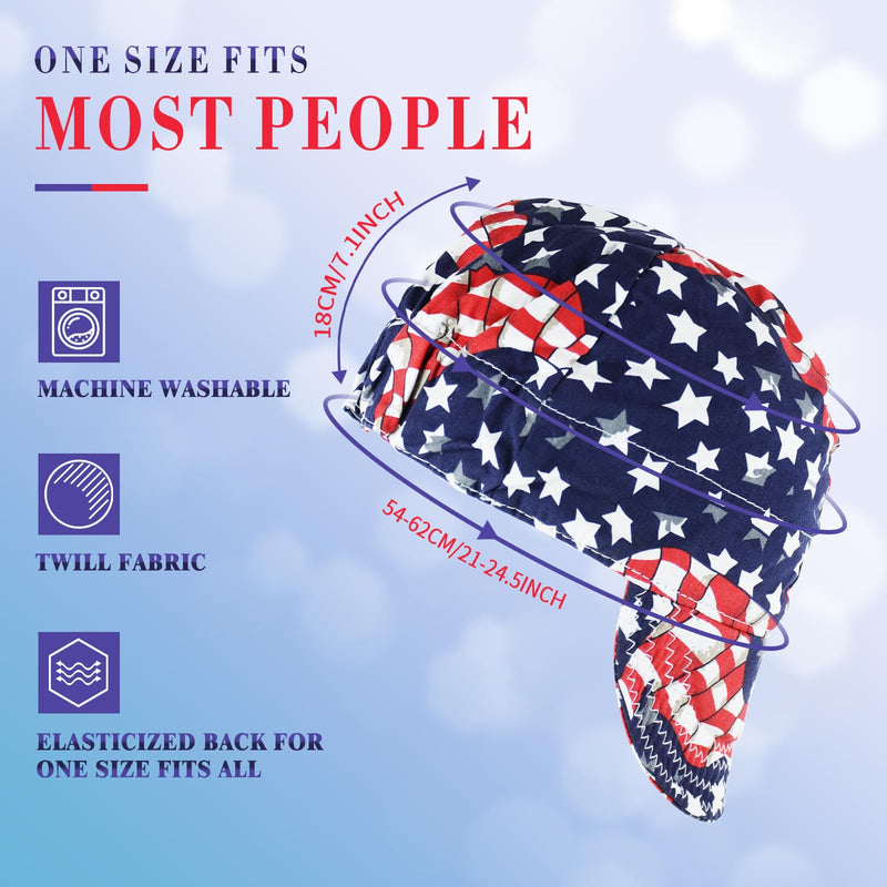 Welding Cap 100% Cotton Welding Caps for Men 3 Pcs Mesh Inside Sweat Absorption Flame Resistant Protective Welders Cap with Elastic Welding Helmet