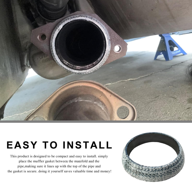 ID 65mm Car Exhaust Gasket, High Grade Graphite Exhaust Flange Gasket Muffler Ring, Universal Leakproof Manifold Downpipe Exhausts Donut Gaskets Replacement for SUV Truck RV
