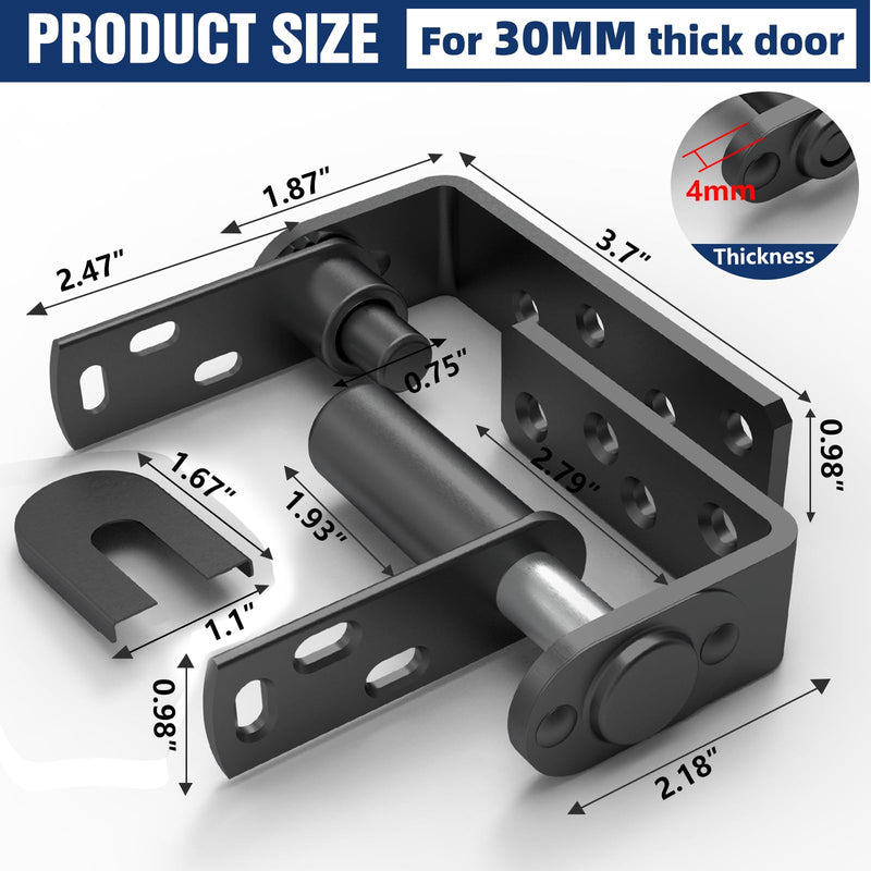 Cafe and Saloon Door Hinges, Self-Closing Heavy Duty Double Action Swinging Door Hardware for Bar Coffee Shop Restaurant, 304 Stainless Steel Black Finish (Black, Big Size, 2 Pack) BIG 2PCS