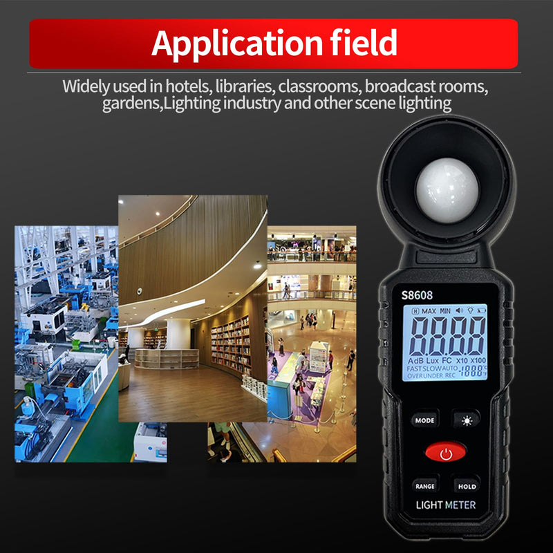 Digital Illuminance Meter Light Meter 20Lux to 200,000Lux Meter/18,500FC,Luxmeter for Photography Grow Plants Led Photometer Lighting Intensity Brightness Measurement