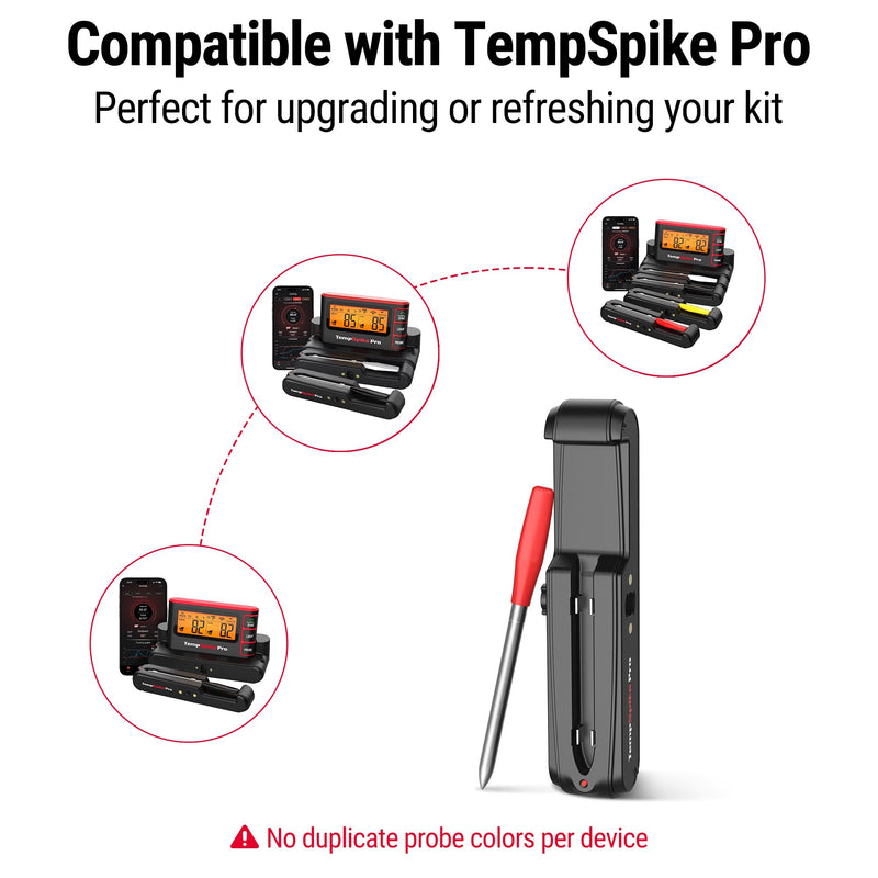 TempSpike Pro Wireless Meat Thermometer Meat Probe with Accurate Temperature Sensor Red Probe