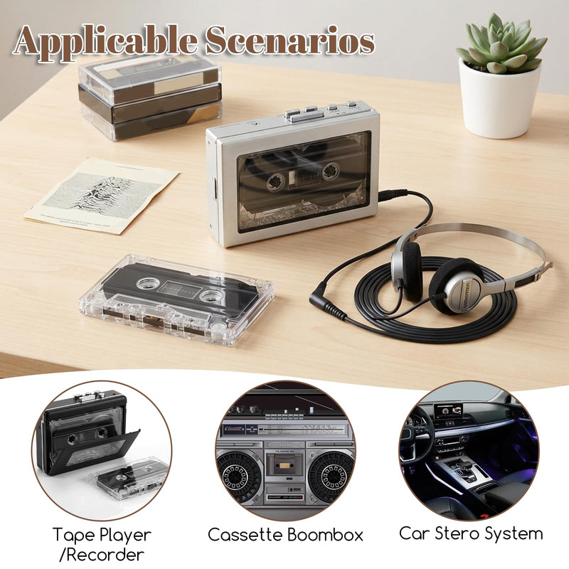 2 Pack Blank Cassette Tape, 90 Minutes Blank Audio Cassette Tape Dictating Audio Tapes Micro Tapes for Recording for Speech Music Recording Standard Low Noise