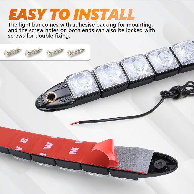 2PCS 9 LED Daytime Running Strip Lights, Bright 12V Car DRL Strip Light Kit, Flexible Spot Light Fog Lamp, Waterproof Vehicle Clearance Light Universal for Truck SUV Car