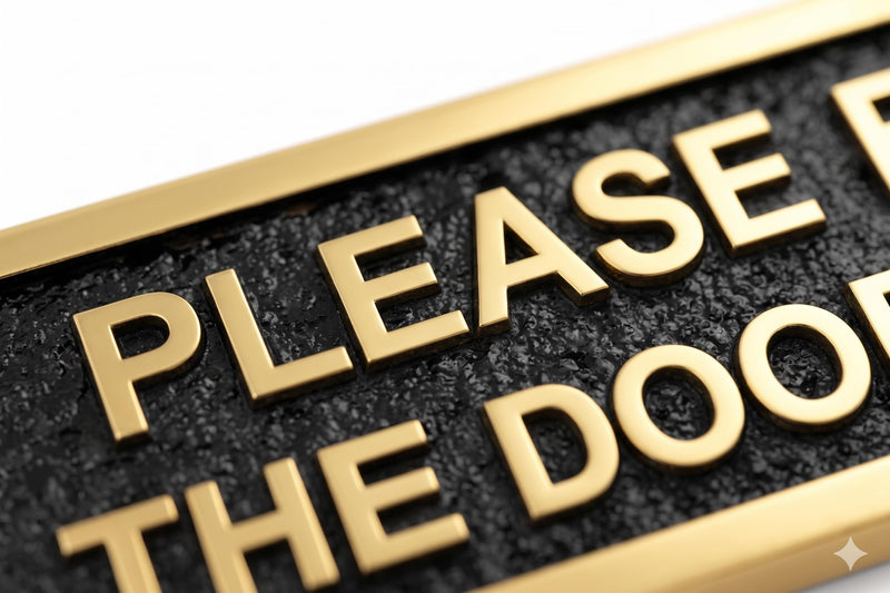 Solid Brass Please Ring The Doorbell Plaque Sign, Black Background Doorbell Notice Plate, Entrance Door Sign for Home, Office, Shop, Reception, Hotel, Clinic, Business Entryway Signage(PLEASE RING THE DOORBELL)