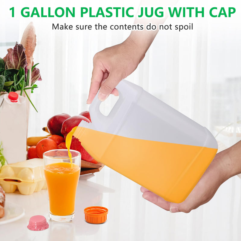 3 Pcs 1 Gallon Plastic Jugs, Gallon Water Jug for Water Storage Containers 1 Gallon Jug For Water Sauces Soaps Detergents Liquids Cleaning Solutions, Ideal for Home, Camping, and Outdoor Activities