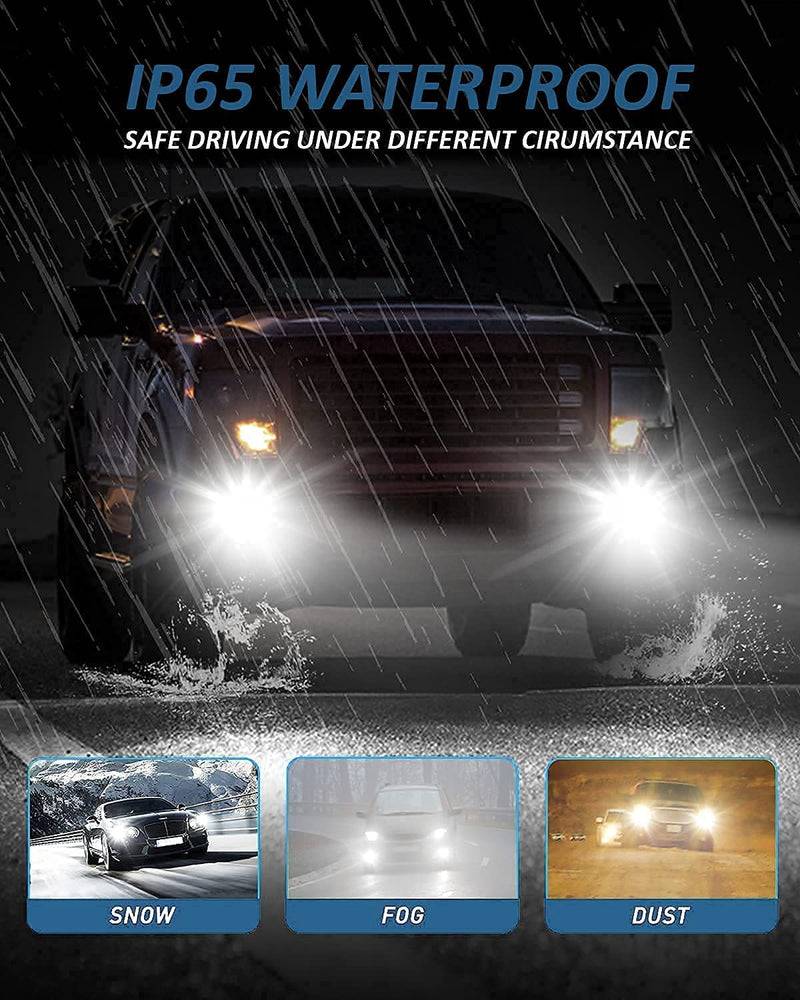 D-Lumina H10 Switchback LED Fog Light Bulbs, 8000 Lumens 40W 300% Brightness Dual Color 6000K Xenon White/3000K Golden Yellow, 9145 9140 9045 9040 LED Fog Light DRL Bulb Upgrade Replacement, Pack of 2 Golden Yellow ＆ White