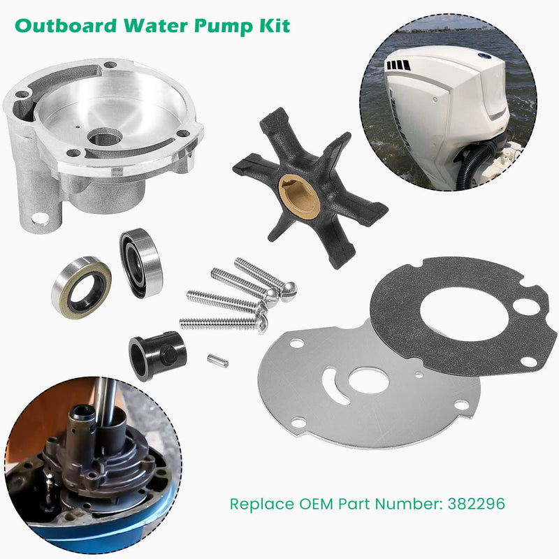 382296 Water Pump Kit Impeller Rebuild Kit For Johnson Evinrude 9.5hp 1964-1973, 10hp 1958-1963