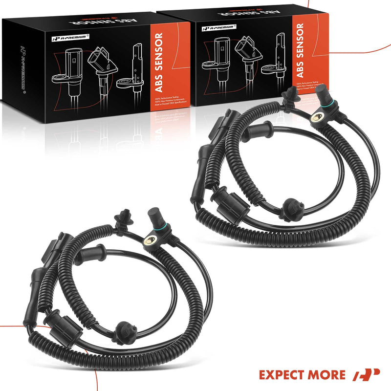 A-Premium ABS Wheel Speed Sensor Compatible with Ford, Lincoln Models - F-150 F150 2009-2010, Expedition 2010, Navigator 2010 - Front Driver and Passenger Side, 2-PC Set, Replace# 9L3Z2C204A