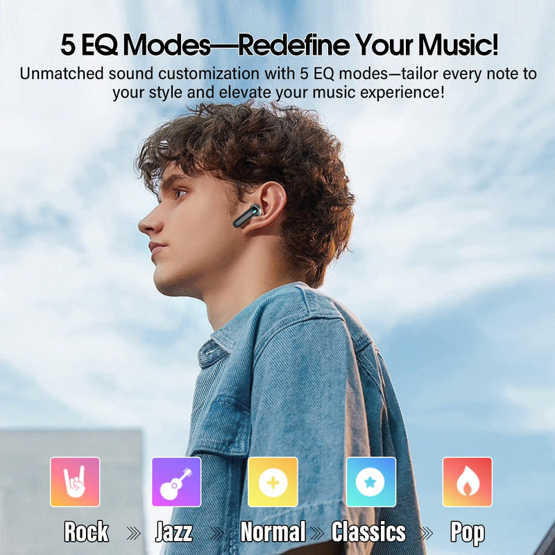 Wireless Earbuds, AI Translation Earbuds Real Time Touch Screen | 5 EQ Modes, 48H AI Ear Buds with ANC Noise Cancelling/Transparency Mode, IPX7 Waterproof, 164 Language/7 Translation Modes Premium Black