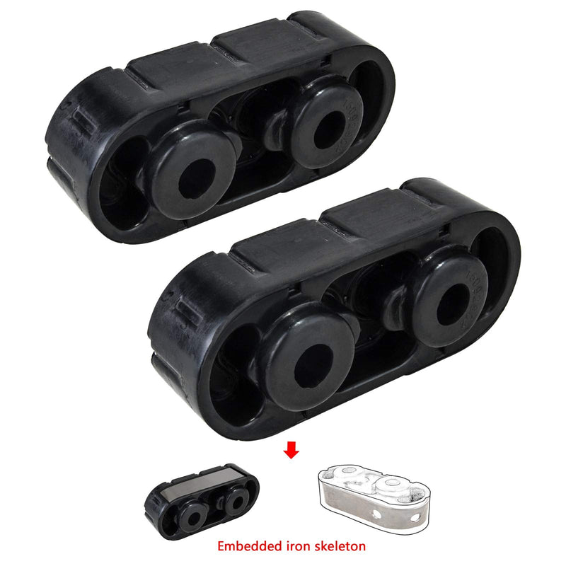 Insulators Exhaust Muffler Hangers 15092802 Compatible with 1999-2018 Silverado Sierra 1500, 2000-2018 Yukon/Tahoe, Built-in Iron Frame Hanger