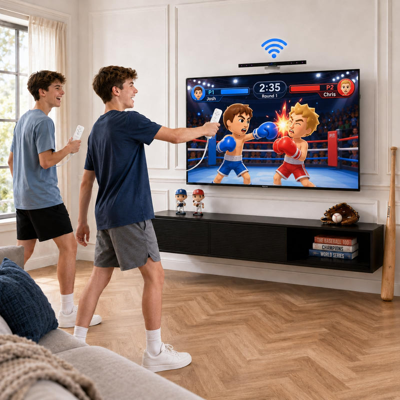 Wii Wired Sensor Bar for Wii and Wii U Console, Motion Game Accessories | Wii Motion Sensor Bar with Stand, Plug and Play, Wired Infrared Ray Sensor Bar, Wii Game Accessories